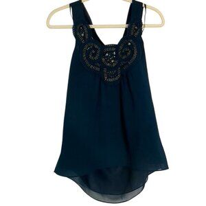 MM Couture by Miss Me Navy Blue Halter Top, size Small, Lined, 100% Polyester